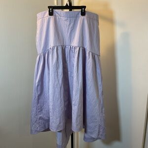 13. Eloquii Purple Midi A-Line Skirt with Tiered High-Low Design Size 18